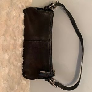 Coach mini bag black with shoulder strap buckle